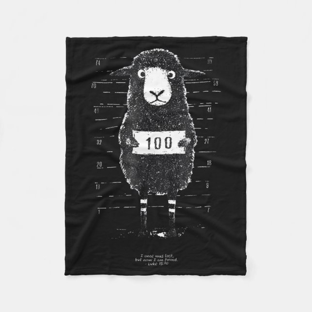 Couverture Polaire Funny Black Sheep Mugshot Lost But Found Humor Fun (Devant)