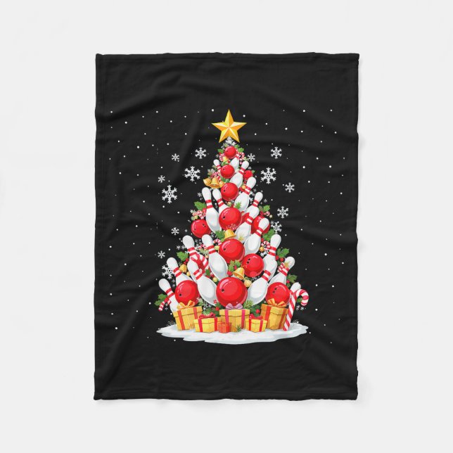 Couverture Polaire Funny Bowling Christmas Tree Lights Xmas For Men & (Devant)