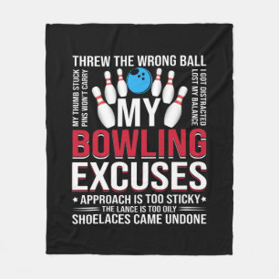 Couverture Polaire Funny Bowling excuse l'art des mots