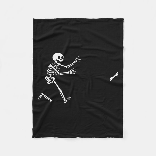 Couverture Polaire Funny Boxer Running Skeleton Halloween  (Devant)