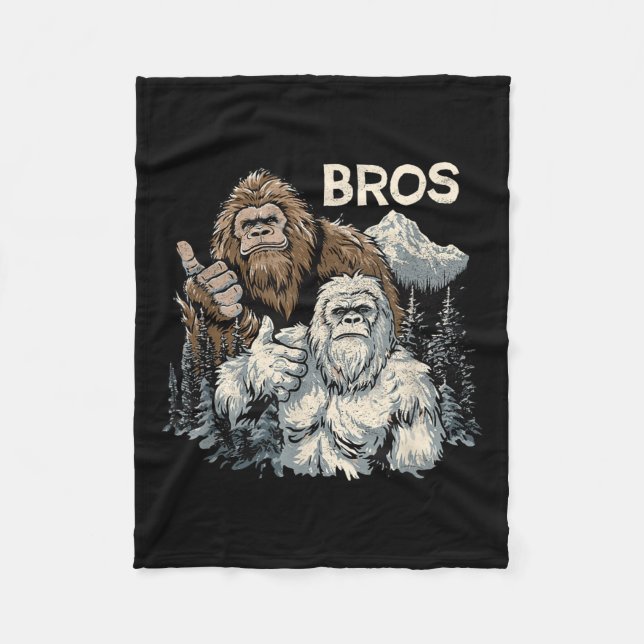 Couverture Polaire Funny Bros Bigfoot Et Yeti Brothers Sasquatch Awe (Devant)