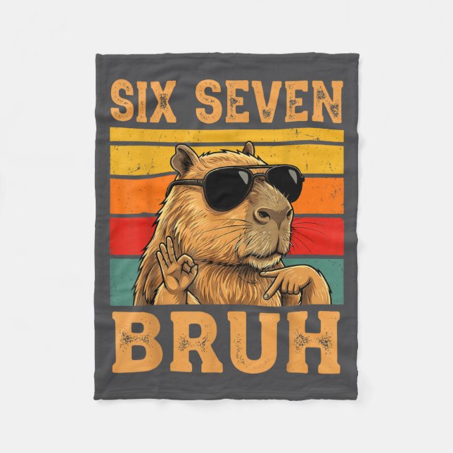 Couverture Polaire Funny Capybara 67 Meme Six Seven Bruh Boys Teens K (Devant)