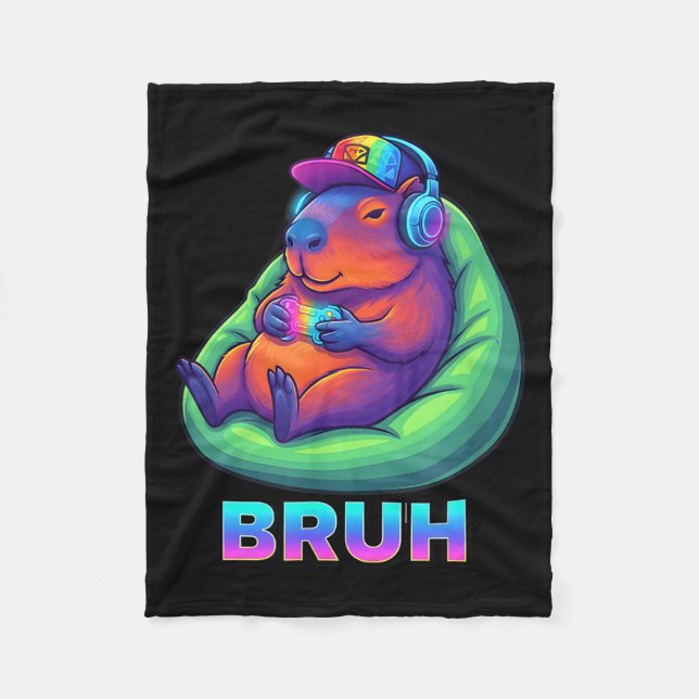 Couverture Polaire Funny Capybara Bruh Video Games Lovers  (Devant)