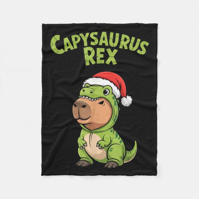 Couverture Polaire Funny Capybara T-rex Costume Christmas Kids Boys  (Devant)