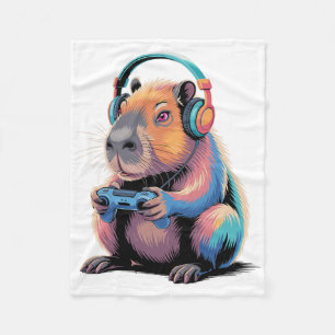 Couverture Polaire Funny Capyra Gamer Video Gamer Capyra