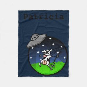 COUVERTURE POLAIRE FUNNY CARTOON VACHE ALIEN ABDUCTION FLEECE BLANKET