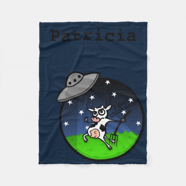 COUVERTURE POLAIRE FUNNY CARTOON VACHE ALIEN ABDUCTION FLEECE BLANKET (Devant)