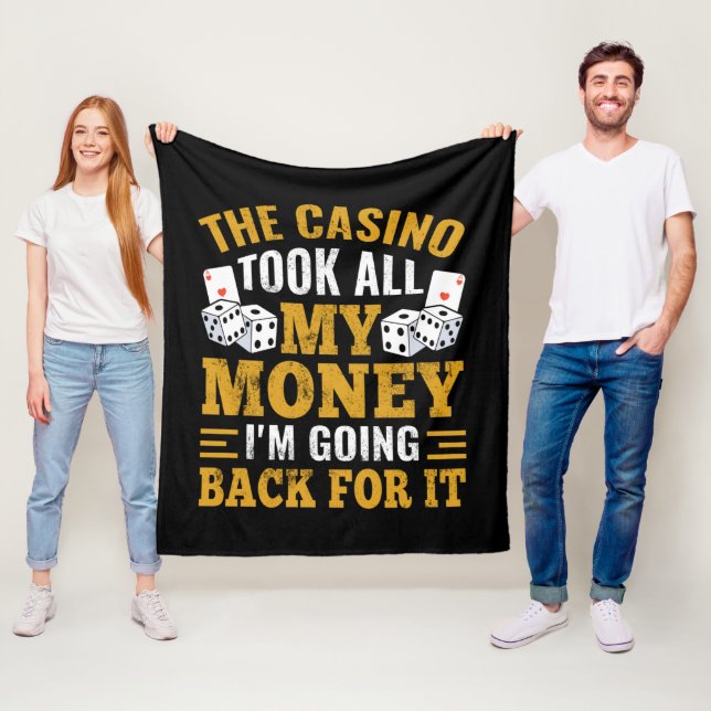 Couverture Polaire Funny Casino argent de jeu (En situation)