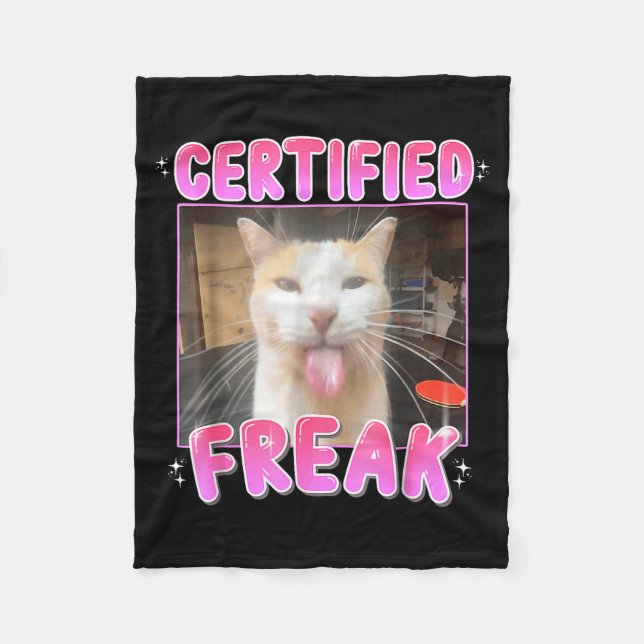 Couverture Polaire Funny Cat Lover Certified Freak Eat Cement Cursed  (Devant)