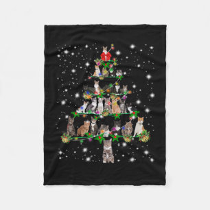 Couverture Polaire Funny Cats Christmas Tree Tee Ornement Décor Cadea