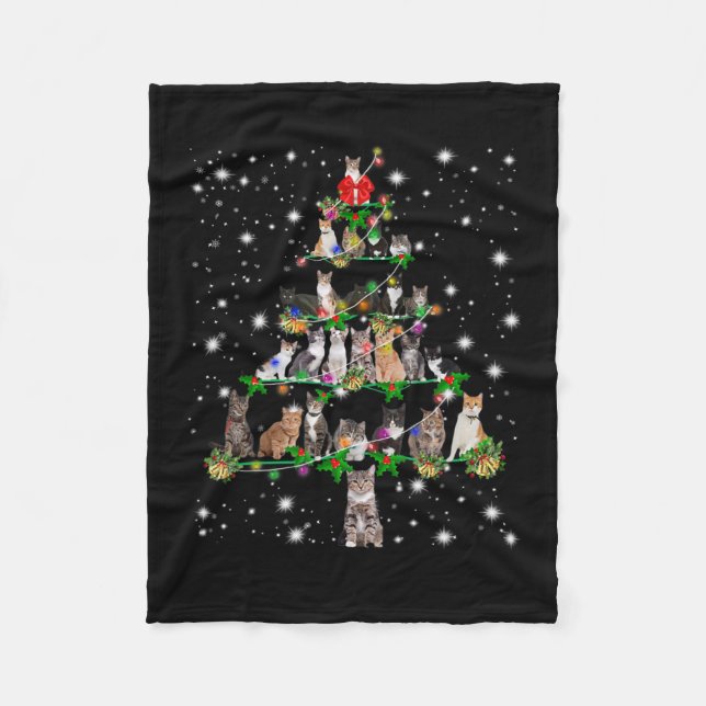 Couverture Polaire Funny Cats Christmas Tree Tee Ornement Décor Cadea (Devant)
