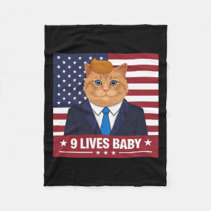 Couverture Polaire Funny Chat Trump 9 Lives Baby Funny Vote For Trump
