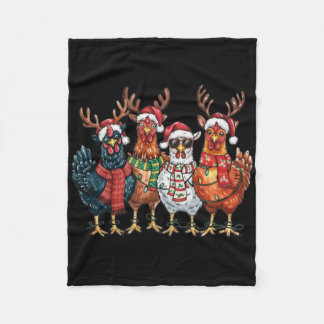 Couverture Polaire Funny Chicken Christmas Lights Farm Animal Cute Xm