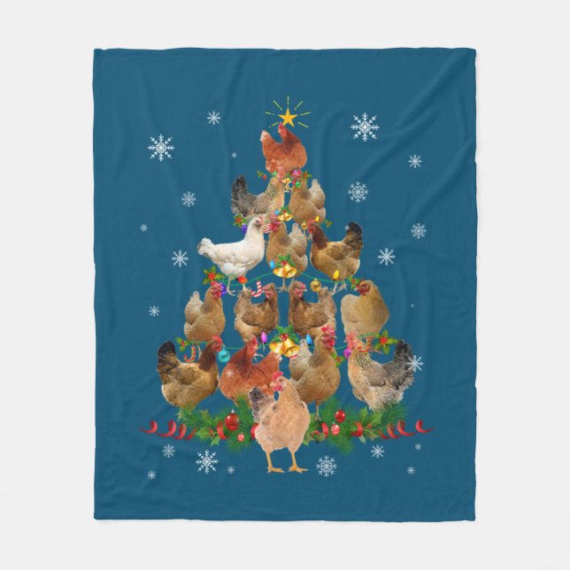 Couverture Polaire Funny Chicken Christmas Tree Pet Chicken Lover (Devant)