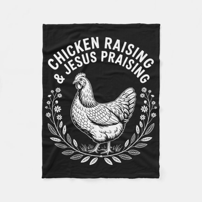 Couverture Polaire Funny Chicken Raising &amp; Jesus Praising Humor C (Devant)