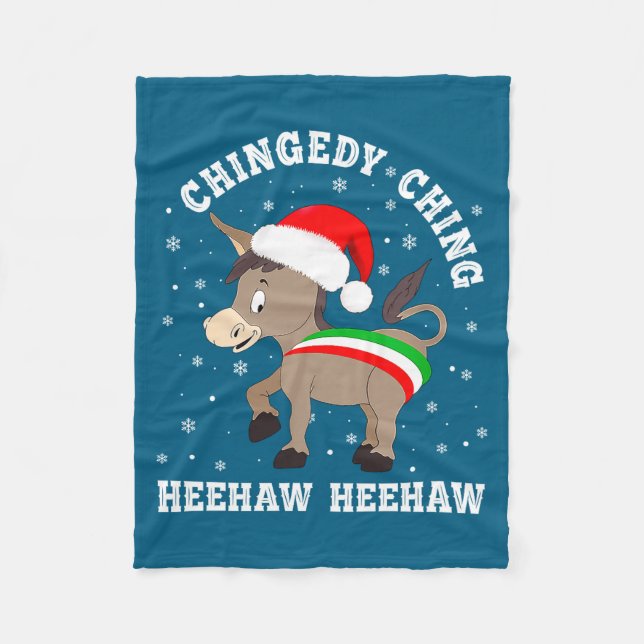 Couverture Polaire Funny Chingedy Ching Hee Haw Santa Merry Christmas (Devant)