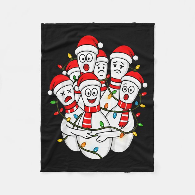 Couverture Polaire Funny Christmas Bowling Santa Bowling Ns Team Men  (Devant)