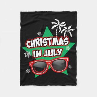 Couverture Polaire Funny Christmas In July Santa Claus Summer Vacatio