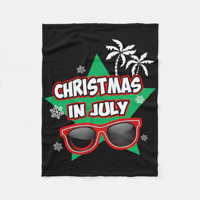 Couverture Polaire Funny Christmas In July Santa Claus Summer Vacatio (Devant)