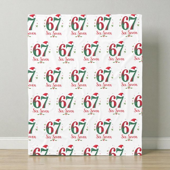 Couverture Polaire Funny Christmas Meme Six Seven 67 6 7 Holiday (Créateur téléchargé)