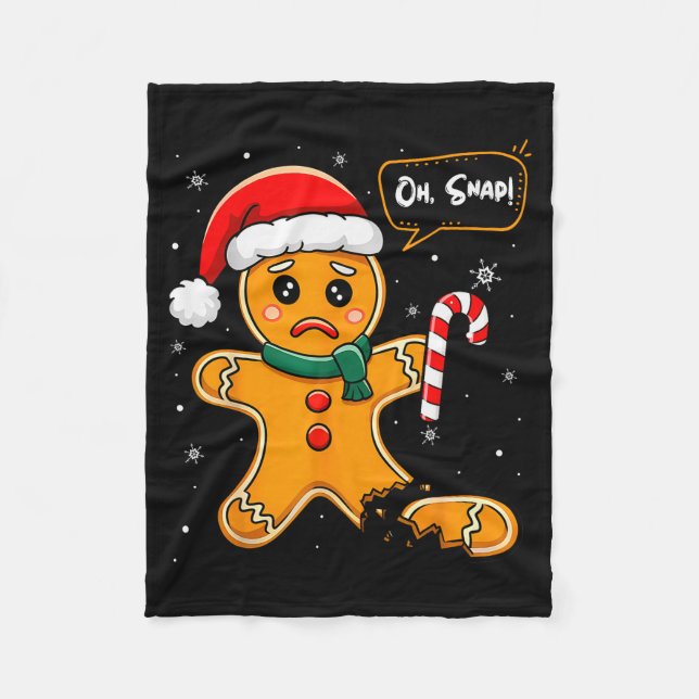 Couverture Polaire Funny Christmas Oh Snap Gingerbread Man Cookie X M (Devant)