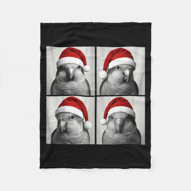 Couverture Polaire Funny Christmas Quaker Parrot Santa Photo Booth  (Devant)