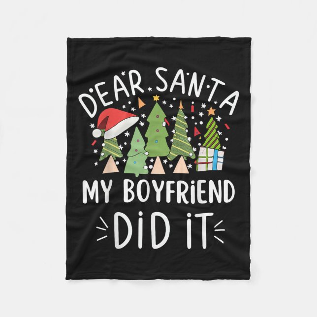 Couverture Polaire Funny Christmas Quote Sayings Dear Santa My Boyfri (Devant)