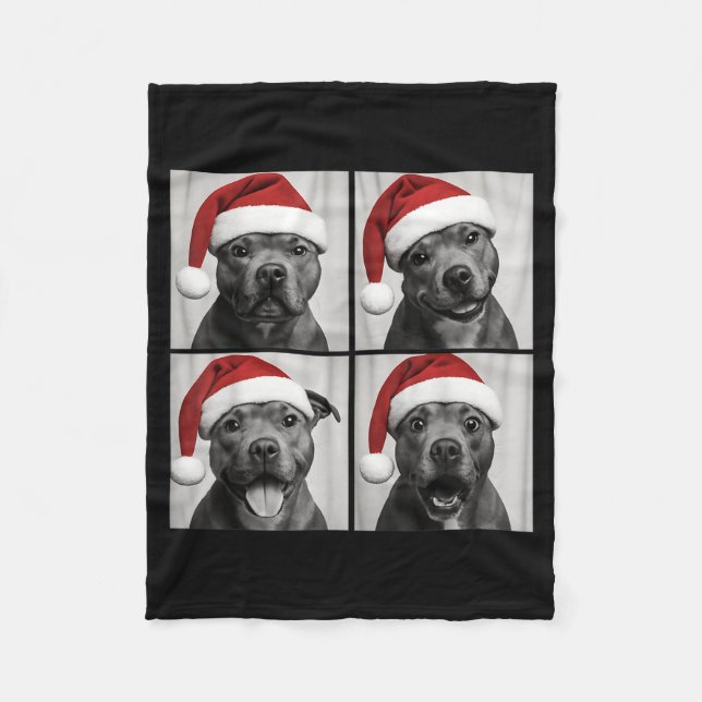 Couverture Polaire Funny Christmas Staffordshire Bull Terrier Santa P (Devant)