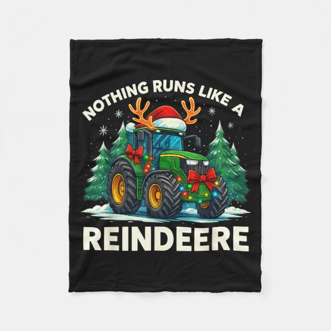 Couverture Polaire Funny Christmas Tractor Nothing Runs Like A Reinde (Devant)