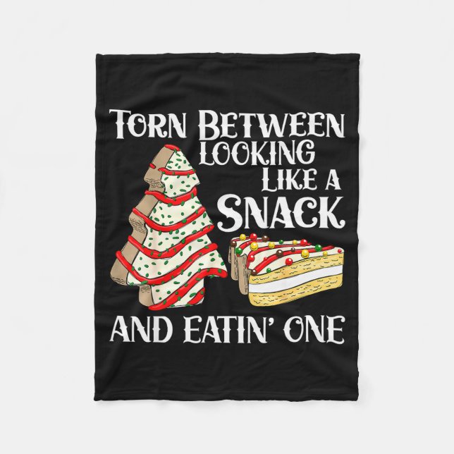 Couverture Polaire Funny Christmas Tree Cake Torn Between Looking Lik (Devant)