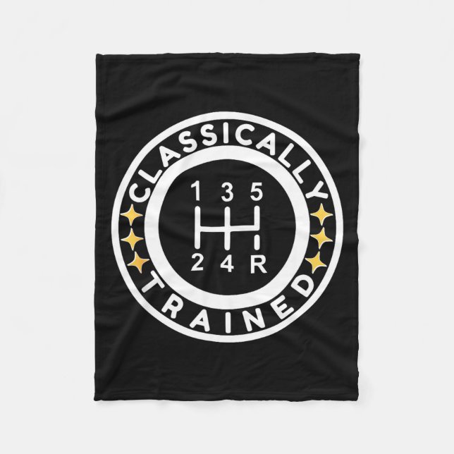 Couverture Polaire Funny Clically Trained Manual Car Driving Humor  (Devant)