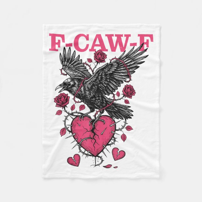 Couverture Polaire Funny Crow F-caw-f Valentines Day Black Bird Fcawf (Devant)