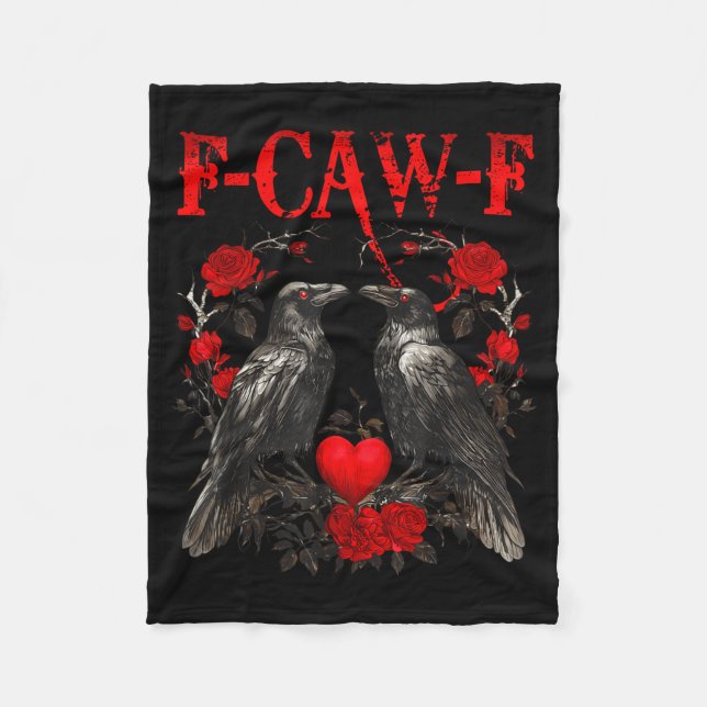 Couverture Polaire Funny Crow F-caw-f Valentines Day Black Bird Fcawf (Devant)