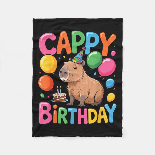 Couverture Polaire Funny Cute Capy Capybara Animal Birthday Party Sup (Devant)