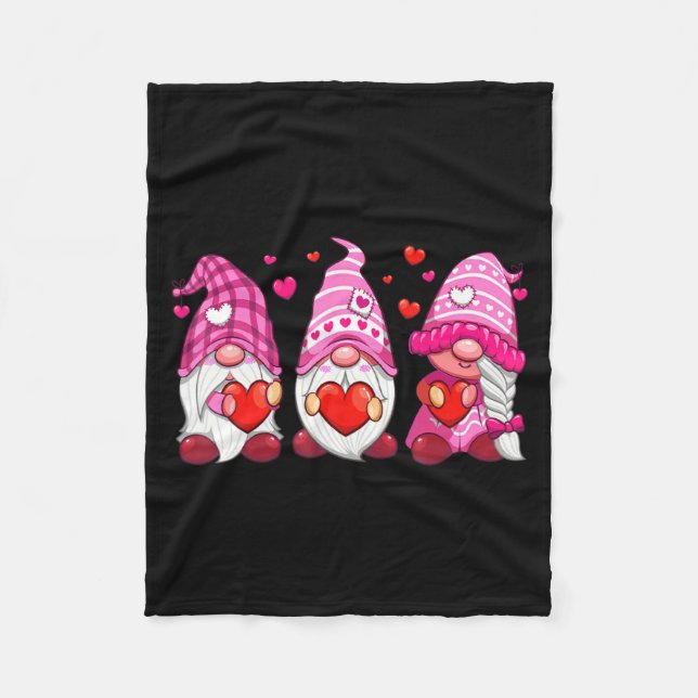 Couverture Polaire Funny Cute Three Gnomies Nk Hearts Matching Vale  (Devant)
