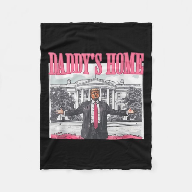 Couverture Polaire Funny Daddy's Home Trump Pink 2024 Take America Ba (Devant)