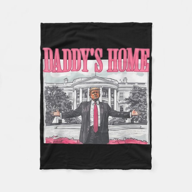 Couverture Polaire Funny Daddy's Home Trump Pink 2024 Take America Ck (Devant)