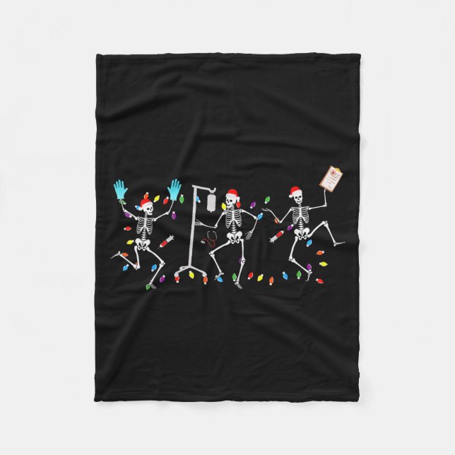 Couverture Polaire Funny Dancing Skeletons Nicu Er Nurse Registered N (Devant)