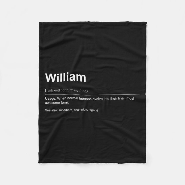 Couverture Polaire Funny Definition Quote For The Name William _  (Devant)