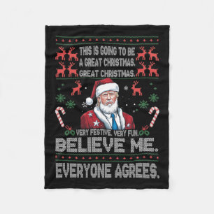 Couverture Polaire Funny Donald Trump Joyeux Noël Xmas Pyjama Ho
