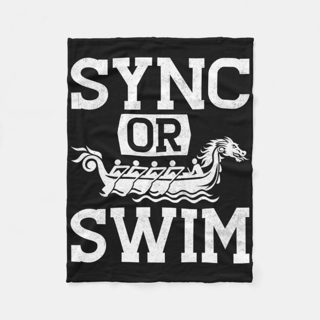 Couverture Polaire Funny Dragon Boat Racing Paddle Sync Or Swim  (Devant)