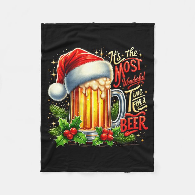 Couverture Polaire Funny Drinking Christmas Santa Beer Lovers Trend N (Devant)