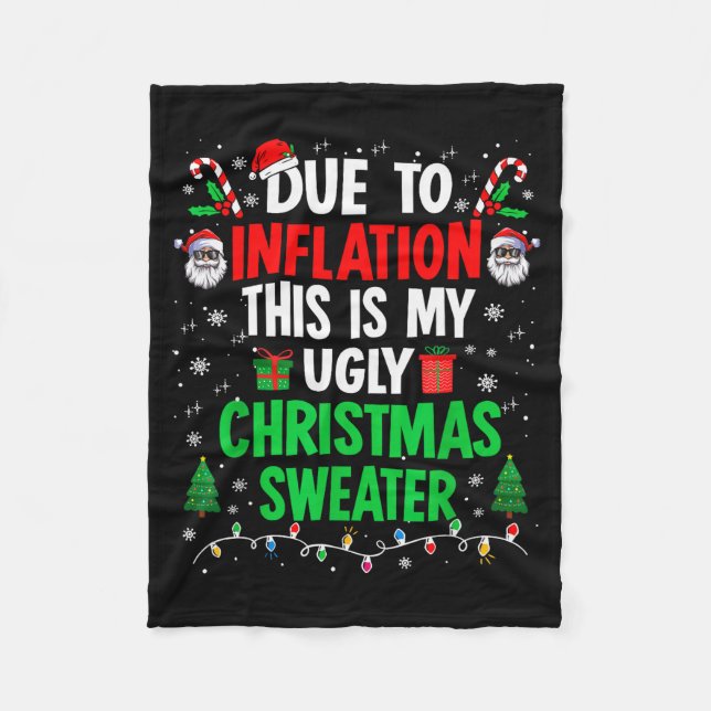 Couverture Polaire Funny Due To Inflation Ugly Christmas Sweaters For (Devant)