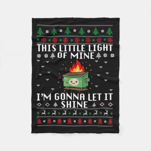 Couverture Polaire Funny Dumpster Fire Ugly Christmas Sweaters For Me (Devant)
