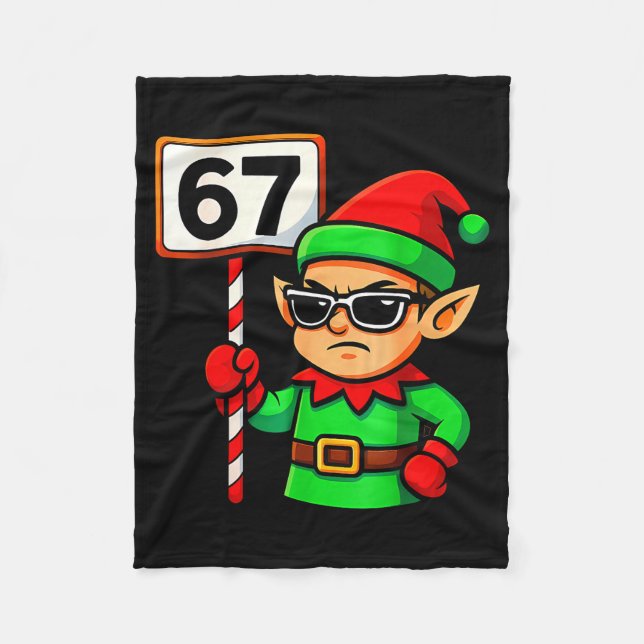 Couverture Polaire Funny Elf Six Seven 6 7 Meme Christmas Costume 67  (Devant)
