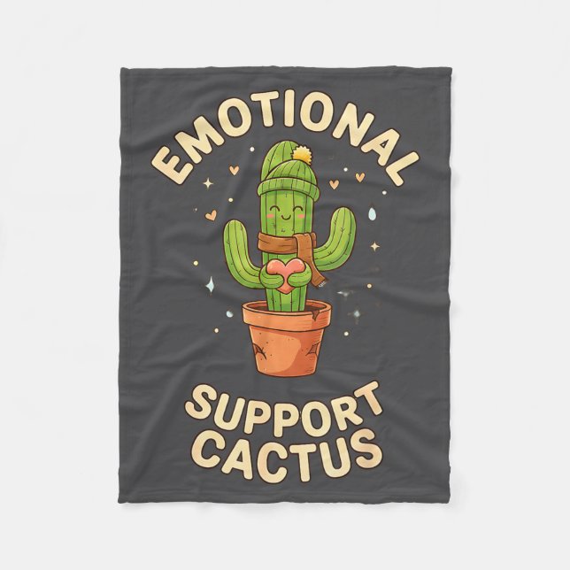 Couverture Polaire Funny Emotional Suprt Cactus Kawaii Succulent Plan (Devant)
