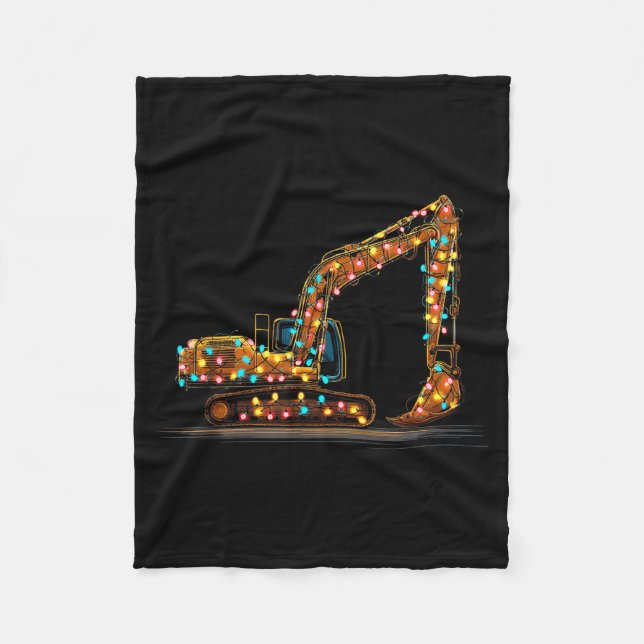Couverture Polaire Funny Excavator Christmas Graphics Lights Lover  (Devant)