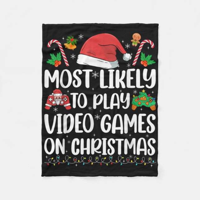 Couverture Polaire Funny Gamer Xmas Likely Play Video Games On Christ (Devant)
