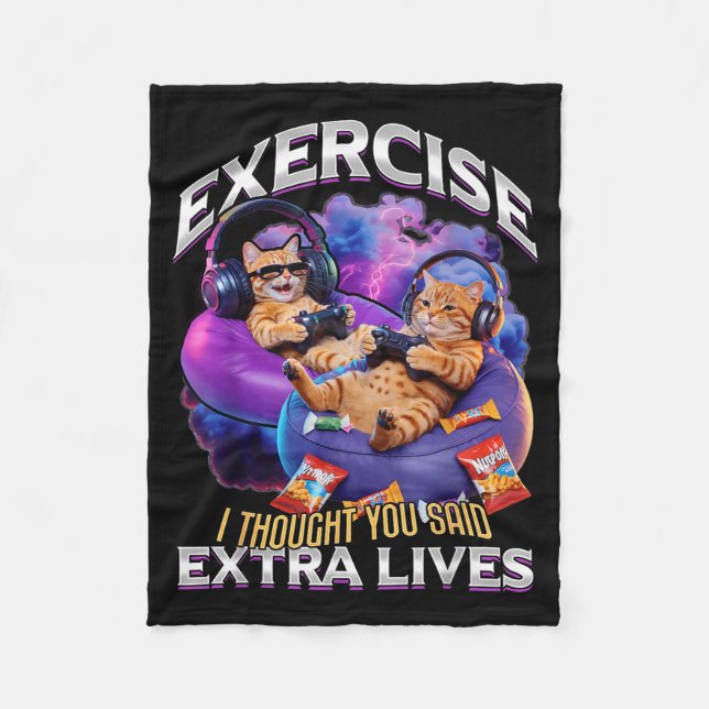 Couverture Polaire Funny Gaming Gamer Cat  (Devant)