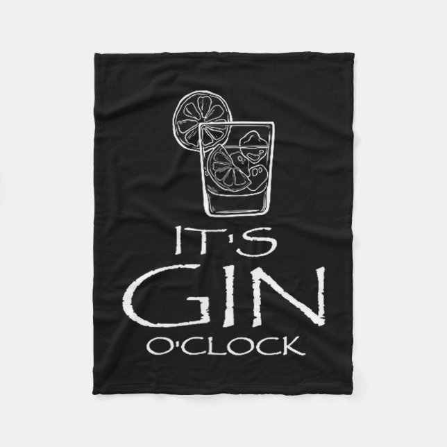 Couverture Polaire Funny Gin Tonic Saying Oh It's Gin O'clock  (Devant)
